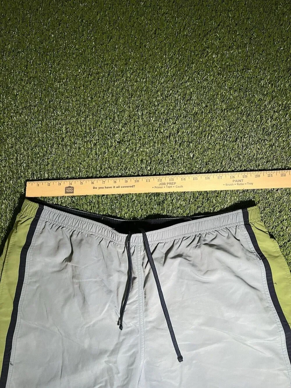 L.L. Bean Swim Trunks Colorblock Light Blue Green Men's XXL Drawstring Lined